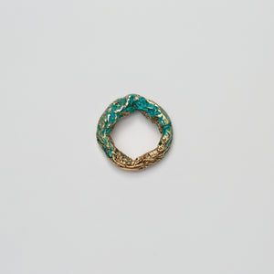 Pressed Ring in Turqoise Oxidized Bronze