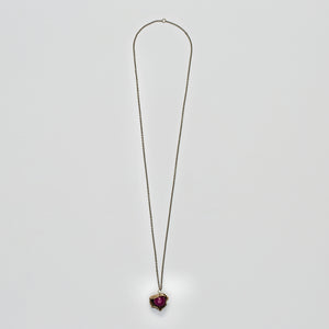 Capsule Necklace in Bronze and Purple Jade
