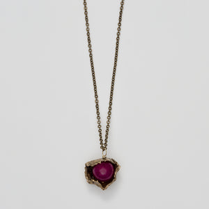 Capsule Necklace in Bronze and Purple Jade