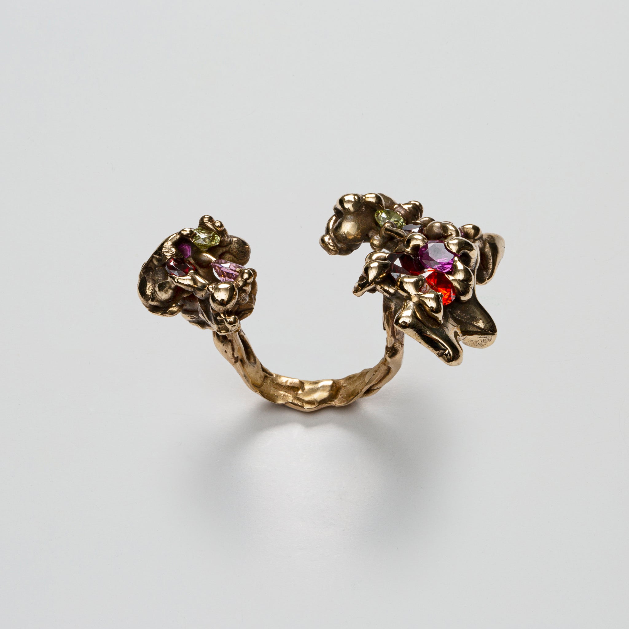 Open Archetype Ring in Bronze with Gems - Large III
