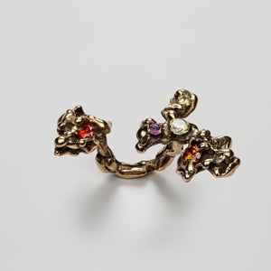 Open Archetype Ring in Bronze with Gems - Large I