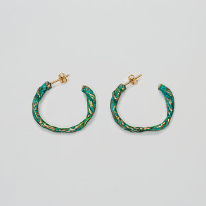 Pressed Hoops in Turqoise Oxidized Bronze