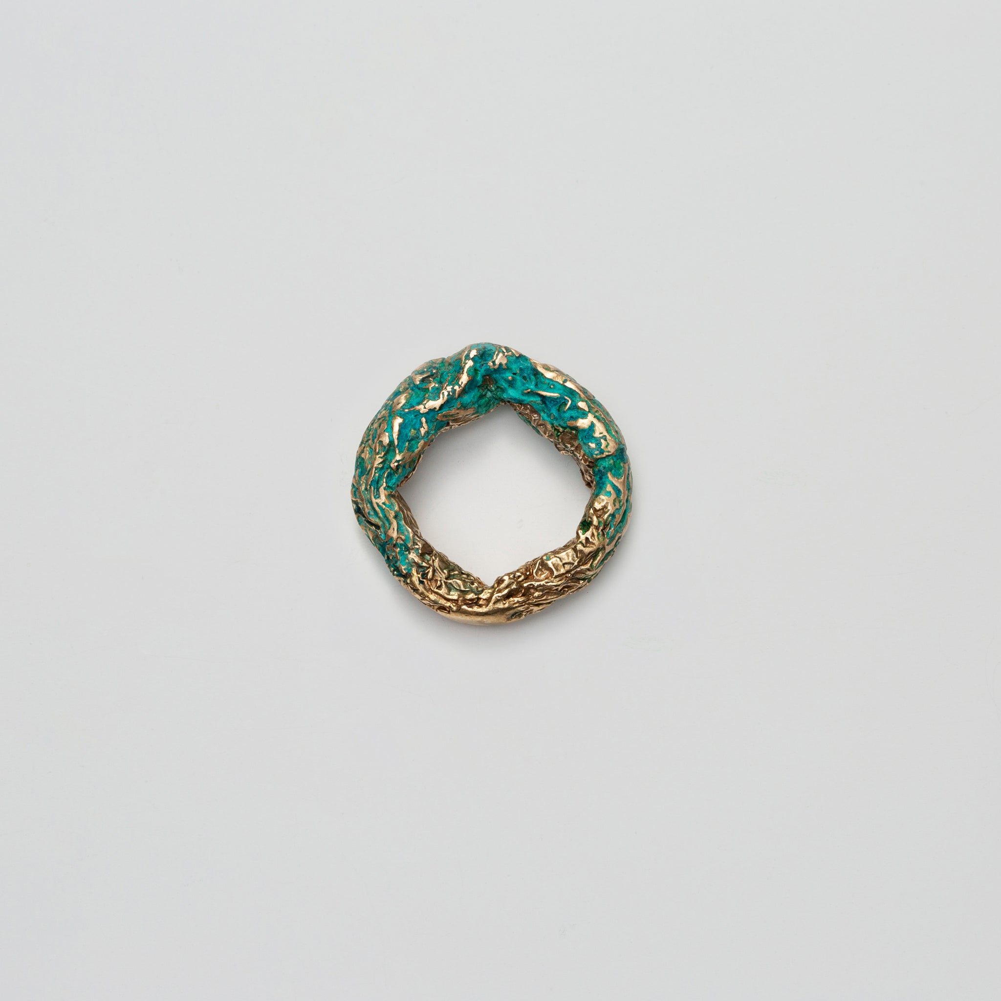 Pressed Ring in Turqoise Oxidized Bronze