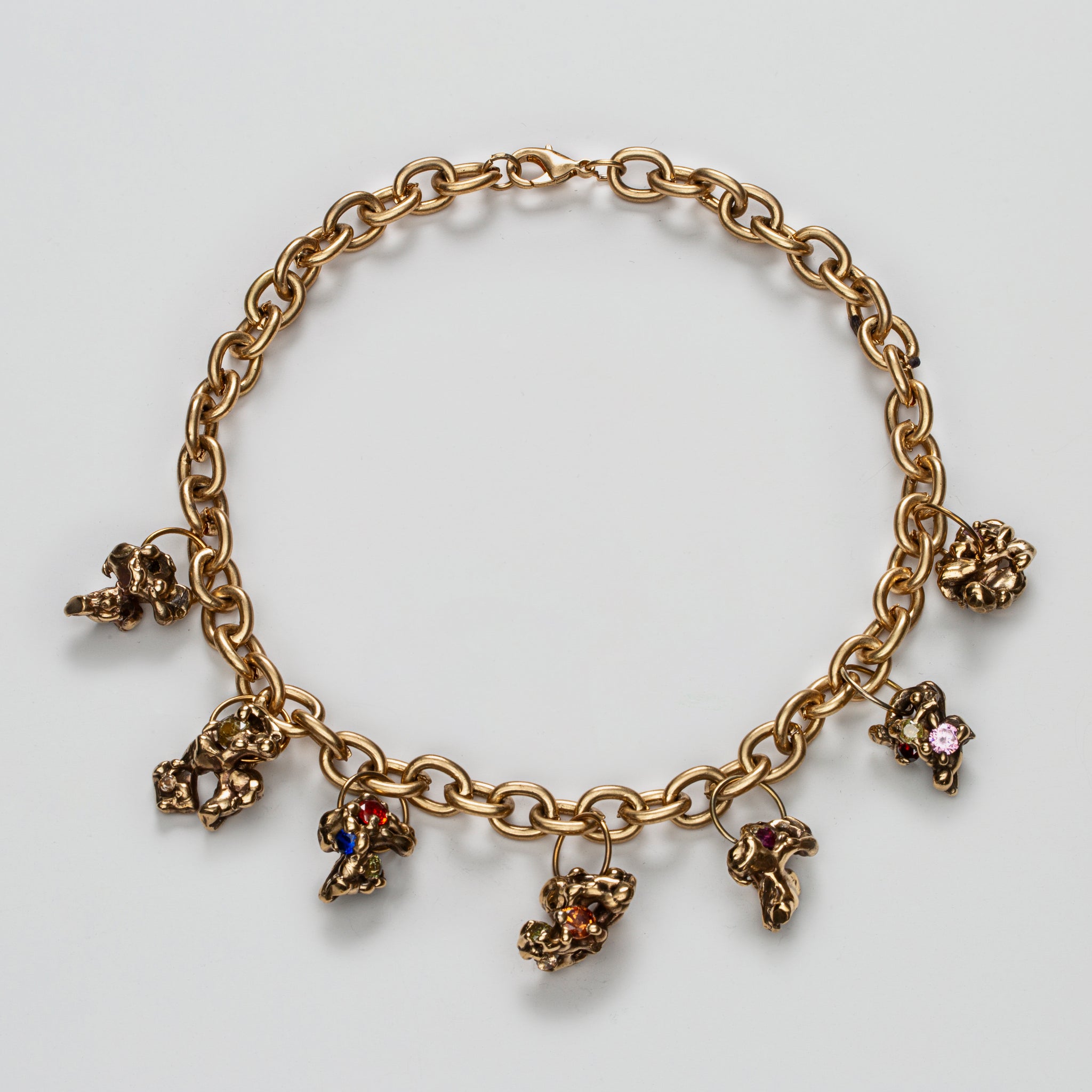 Wabi Sabi Necklace in Bronze with Gems